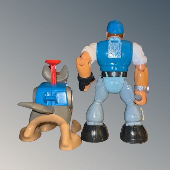 1999 Vintage Fisher Price Rescue Hero’s Wilderness Bill Barker & Buster K-9 - Picture 3 of 3